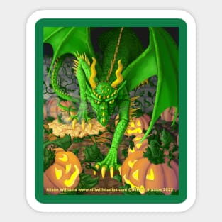 Pumpkin the Halloween Dragon is on the Prowl Sticker